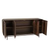 Buffet design bois foncé et métal noir 4 portes | Macabane
