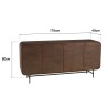 Buffet design bois foncé et métal noir 4 portes | Macabane