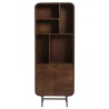 Design boekenkast donker hout en zwart metaal 2 deuren