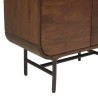 Design boekenkast donker hout en zwart metaal 2 deuren