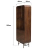 Design boekenkast donker hout en zwart metaal 2 deuren