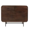 ALIX - Designer sideboard in dark wood and black metal, 1 door and 3 drawers