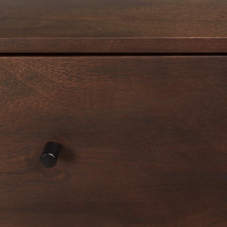 ALIX - Designer sideboard in dark wood and black metal, 1 door and 3 drawers