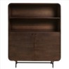 Enfilade haute design bois foncé et métal noir 2 portes | Macabane