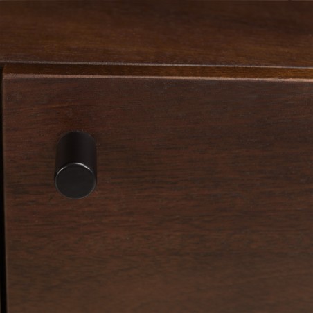Enfilade haute design bois foncé et métal noir 2 portes | Macabane