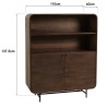 Enfilade haute design bois foncé et métal noir 2 portes | Macabane