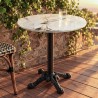 ICARE - Set Nr. 1: Bistrotisch D70cm klappbar aus Keramik hell marmoriert
