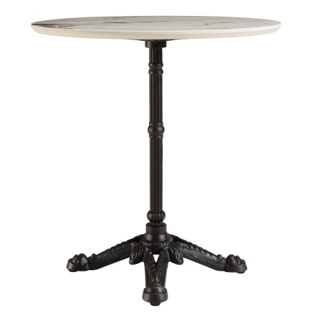 ICARE - Set nr. 2: bistrotafel D70cm van keramiek licht gemarmerd