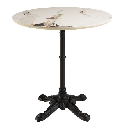 Table bistrot D70cm en céramique marbré clair | Professionnel et particulier