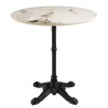 ICARE - Set n. 2: tavolo bistrot D70cm in ceramica marmorizzato chiaro