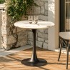 ICARE - Set nr. 3: bistrotafel D70cm van keramiek licht gemarmerd