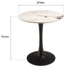 ICARE - Set nr. 3: bistrotafel D70cm van keramiek licht gemarmerd