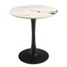 ICARE - Set no. 3: bistro table D70cm in light marbled ceramic