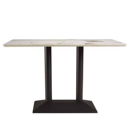 ICARE - Set Nr. 1: Bistrotisch rechteckig 120x70cm aus Keramik hell marmoriert