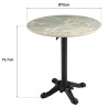 ICARE - Set no. 1: folding bistro table D70cm in green marbled ceramic