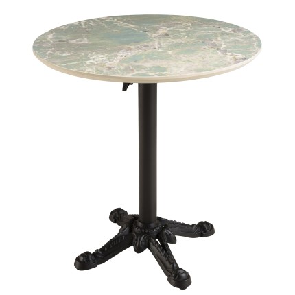 ICARE - Set n. 1: tavolo bistrot D70cm pieghevole in ceramica marmorizzato verde