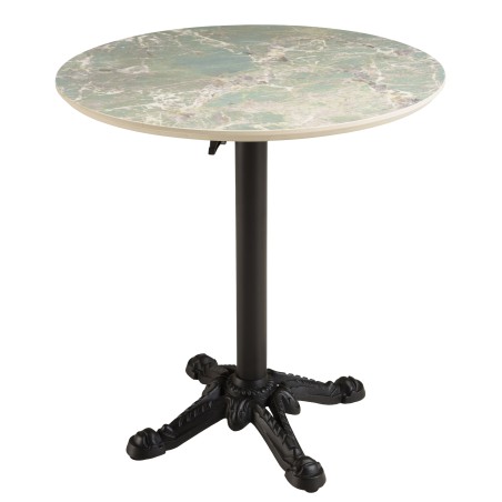 ICARE - Conjunto n.º 1: mesa bistró D70cm plegable de cerámica marmoleado verde