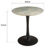 ICARE - Set Nr. 3: Bistrotisch D70cm aus Keramik grün marmoriert