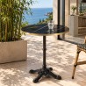 ICARE - Set no. 2: bistro table D70cm in black marbled ceramic