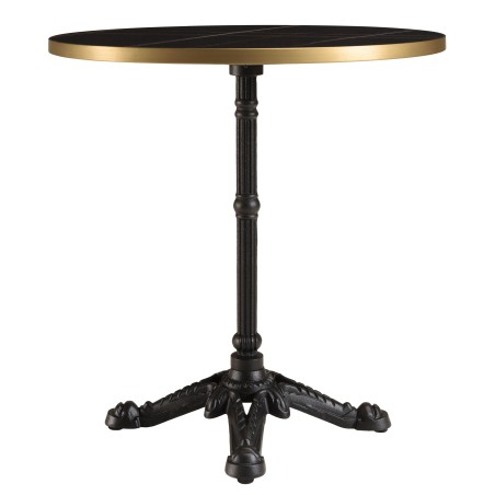 ICARE - Set no. 2: bistro table D70cm in black marbled ceramic