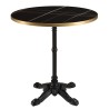 ICARE - Conjunto n.º 2: mesa bistró D70cm de cerámica marmoleado negro