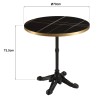 ICARE - Set nr. 2: bistrotafel D70cm van keramiek zwart gemarmerd