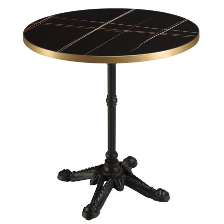 Table bistrot en céramique marbré noir | Meubles Macabane