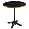 ICARE - Set no. 2: bistro table D70cm in black marbled ceramic