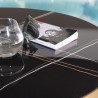 ICARE - Ensemble n°3: table bistrot D70cm en céramique marbré noir