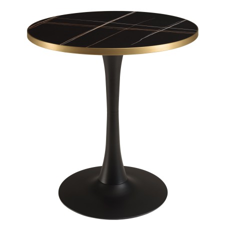 ICARE - Set Nr. 3: Bistrotisch D70cm aus Keramik schwarz marmoriert