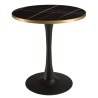 ICARE - Ensemble n°3: table bistrot D70cm en céramique marbré noir