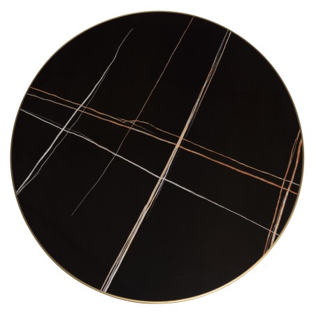 ICARE - Set Nr. 3: Bistrotisch D70cm aus Keramik schwarz marmoriert