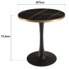 ICARE - Conjunto n.º 3: mesa bistró D70cm de cerámica marmoleado negro