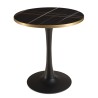 ICARE - Ensemble n°3: table bistrot D70cm en céramique marbré noir
