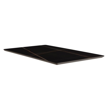 ICARE - Conjunto n.º 1: mesa bistró rect. 120x70cm de cerámica marmoleado negro