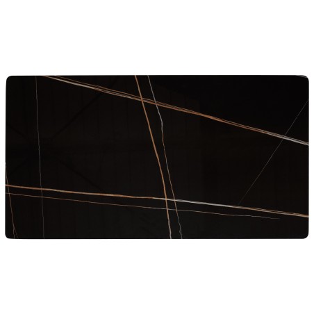 ICARE - Conjunto n.º 1: mesa bistró rect. 120x70cm de cerámica marmoleado negro