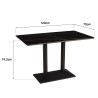 Table bistrot rectangulaire en céramique marbré noir | Macabane