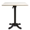 ICARE - Set no. 1: folding bistro table 70x70cm in white marbled ceramic