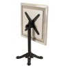 Table bistrot 70x70cm pliable en céramique marbré blanc | Macabane