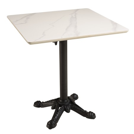 ICARE - Set no. 1: folding bistro table 70x70cm in white marbled ceramic