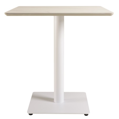 ICARE - Conjunto n.º 3: mesa bistró 70x70cm de cerámica marmoleado blanco
