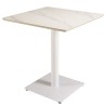 ICARE - Set Nr. 3: Bistrotisch 70x70cm aus Keramik weiß marmoriert