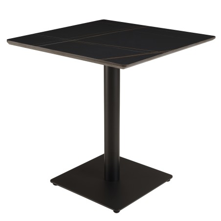 ICARE - Set no. 2: bistro table 70x70cm in black marbled ceramic