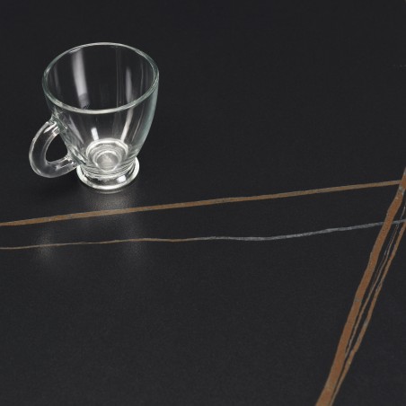 ICARE - Set no. 2: bistro table 70x70cm in black marbled ceramic
