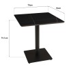 ICARE - Set nr. 2: bistrotafel 70x70cm van keramiek zwart gemarmerd