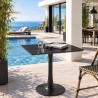 ICARE - Set no. 3: bistro table 70x70cm in black marbled ceramic