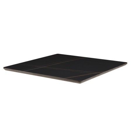 ICARE - Conjunto n.º 3: mesa bistró 70x70cm de cerámica marmoleado negro