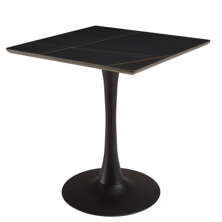 Table bistrot en céramique marbré noir | Meubles Macabane