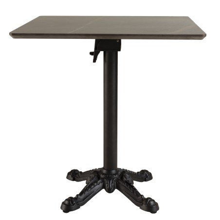 Table bistrot 70x70cm pliable en céramique marbré noir | Macabane
