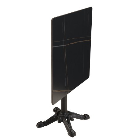 Table bistrot 70x70cm pliable en céramique marbré noir | Macabane